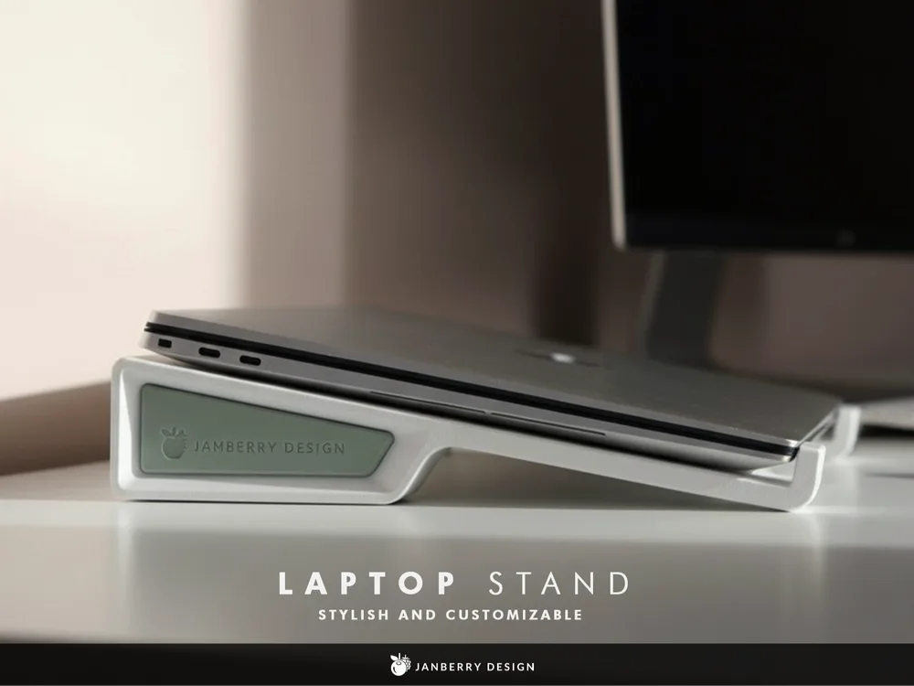 Suporte para portátil com frente personalizável