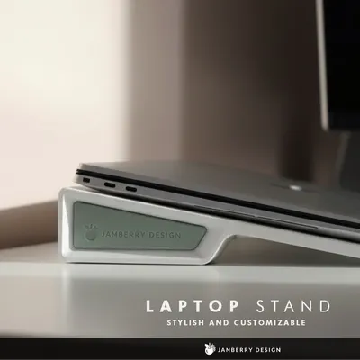 Suporte para portátil com frente personalizável