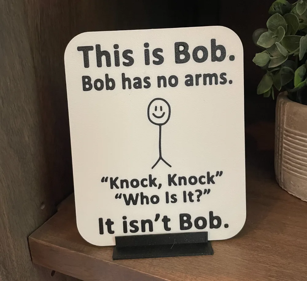 Placa Divertida 'Knock Knock' (Bob)