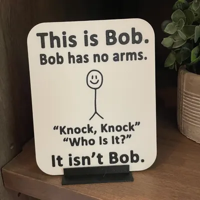 Placa Divertida 'Knock Knock' (Bob)
