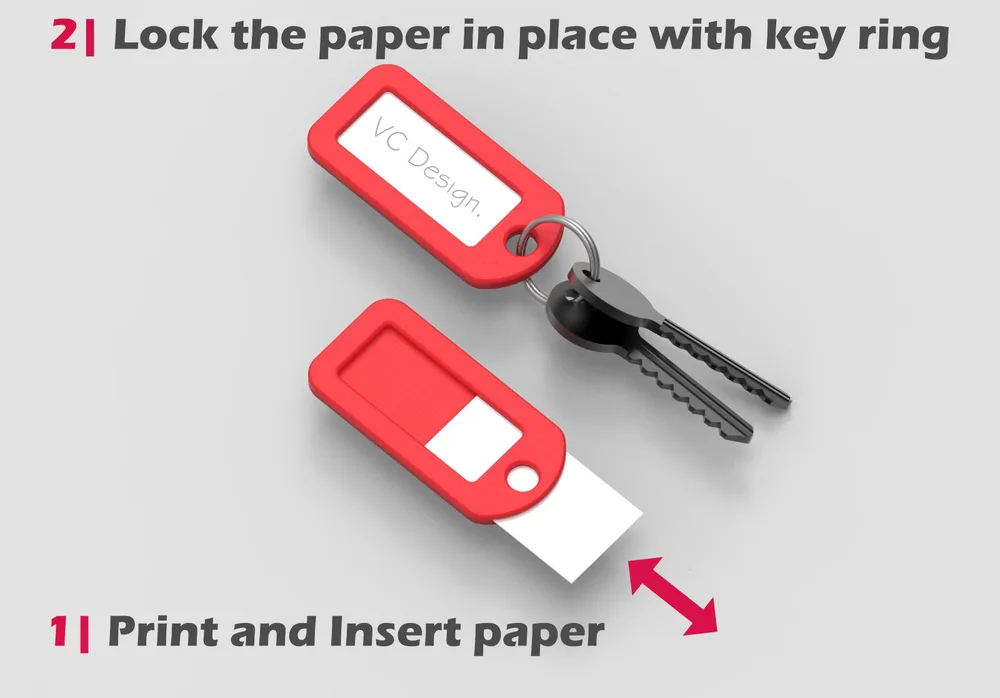 Porta-chaves com etiqueta de papel