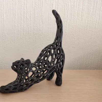 Gato a espreguiçar (Voronoi)