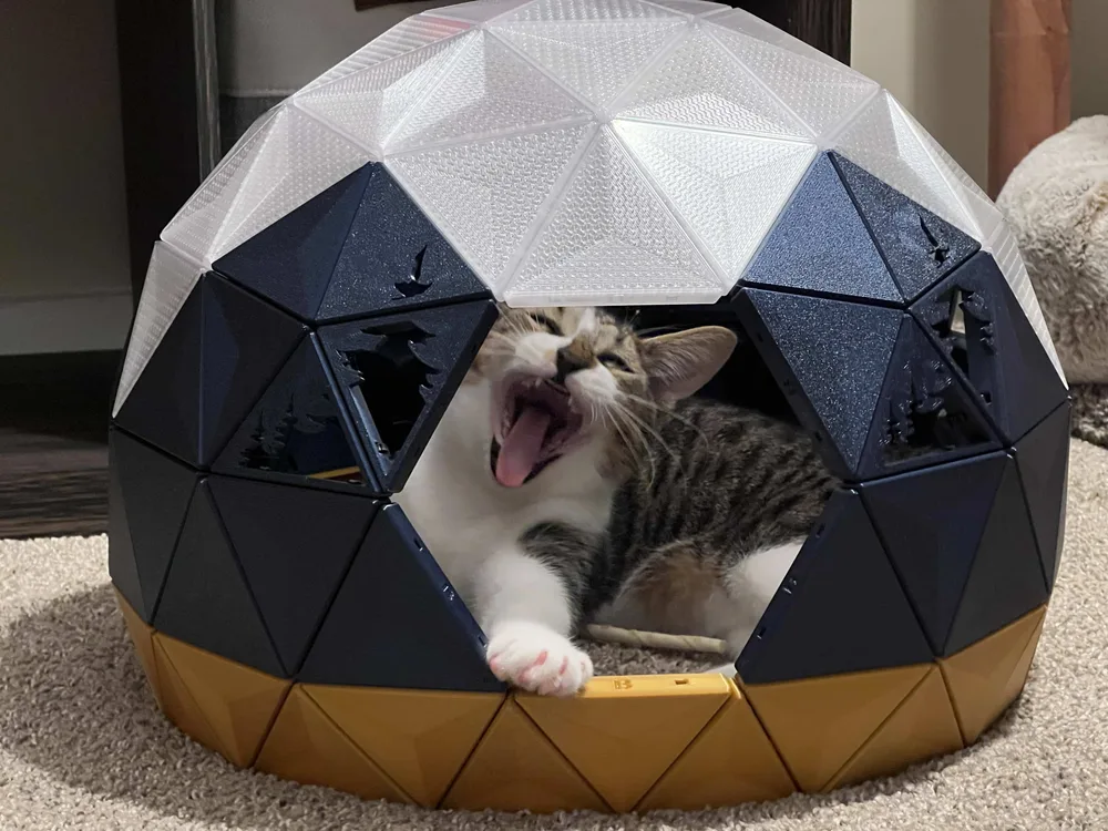 Casa geodésica para gatos
