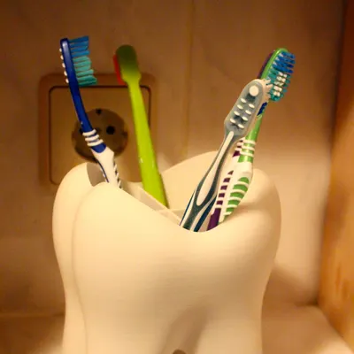 Porta-escovas em forma de dente